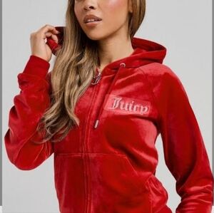 JUICY COUTURE Cherry Red Velour Jacket. Size S